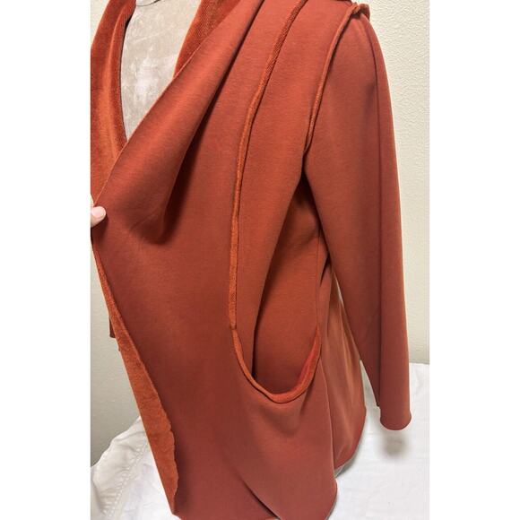 Soft Surroundings Size L Open Front Long Sleeve Cardigan Lagenlook Boho orange - Picture 4 of 9